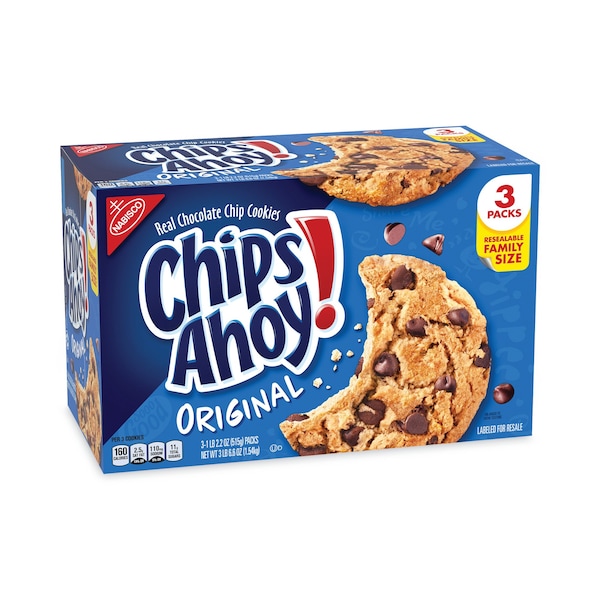 Chips Ahoy Chocolate Chip Cookies, 3 Resealable Bags, 3 Lb 6.6 Oz Box